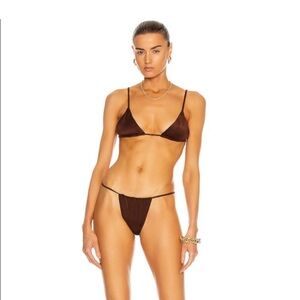 ▪️NWT AEXAE Brown gathered cheeky high cut Bottom
